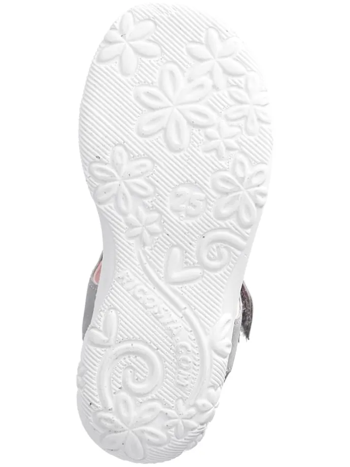 Leder-Sandalen "Lorena" in Hellgrau/ Rosa