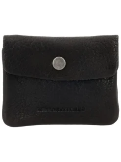 Leder-Schlüsseltasche "Earth" in Schwarz - (B)10 x (H)7 x (T)1 cm
