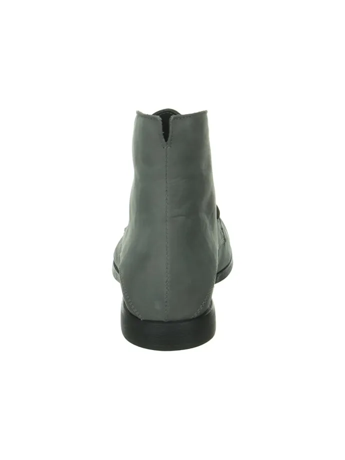 Leder-Schnprschuhe in Grau