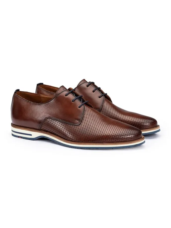 Leder-Schnürschuhe "Demond" in Hellbraun
