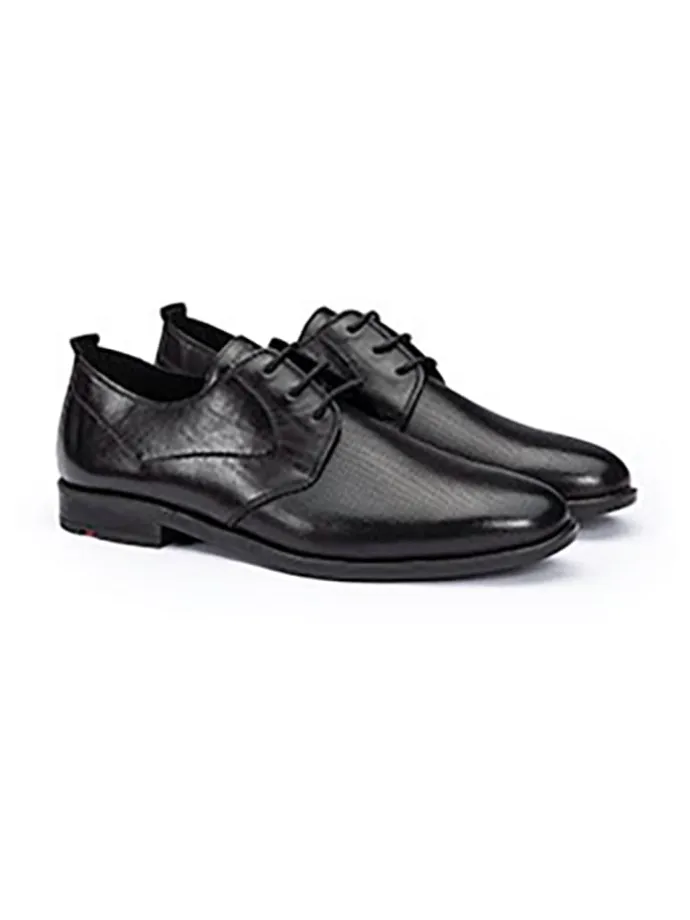 Leder-Schnürschuhe "Derby" in Schwarz