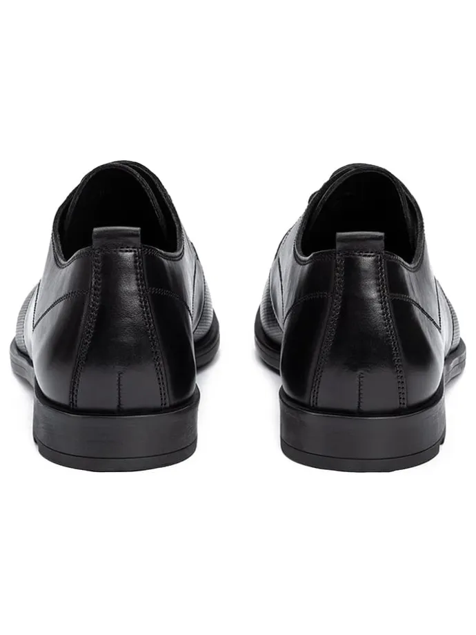 Leder-Schnürschuhe "Derby" in Schwarz