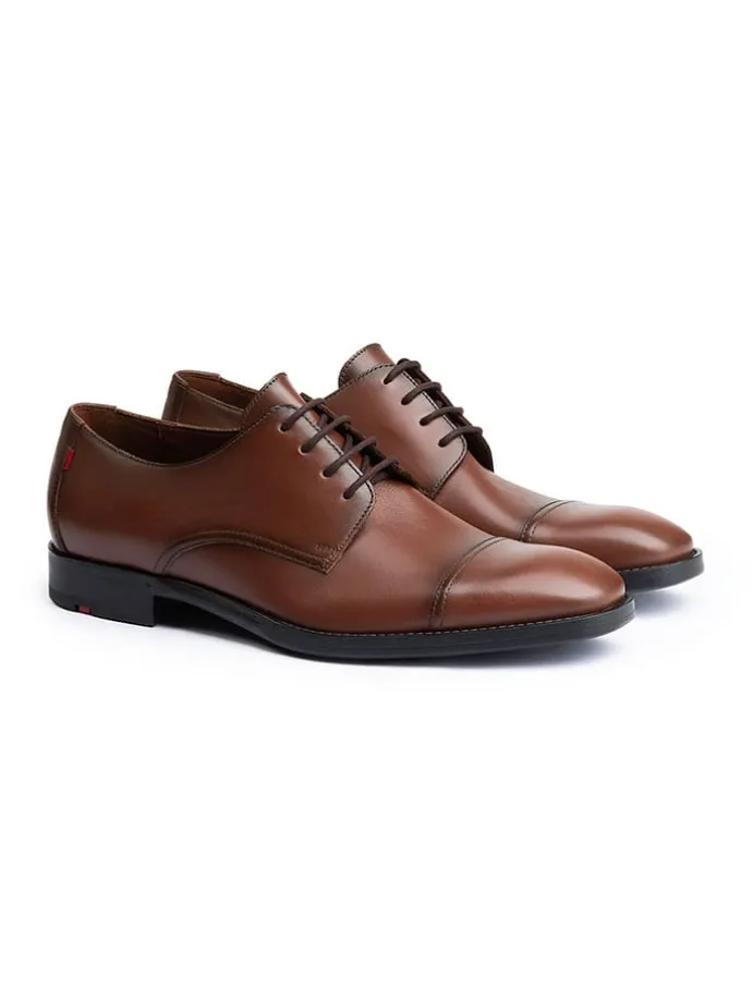 Leder-Schnürschuhe "Donato" in Hellbraun