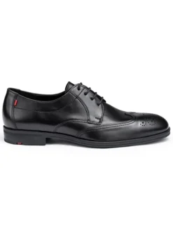 Leder-Schnürschuhe "Farley" in Schwarz