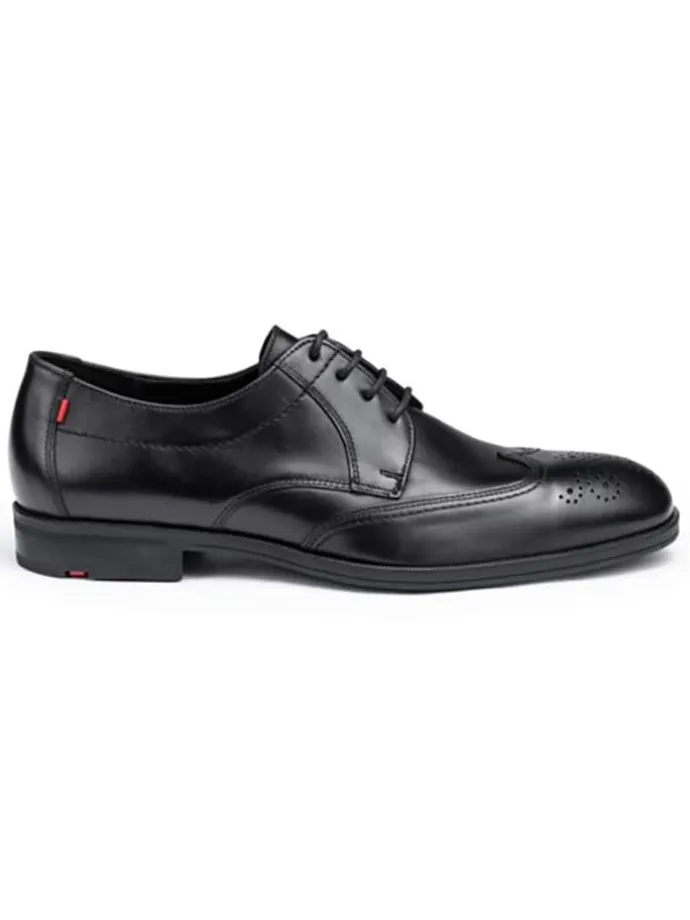 Leder-Schnürschuhe "Farley" in Schwarz