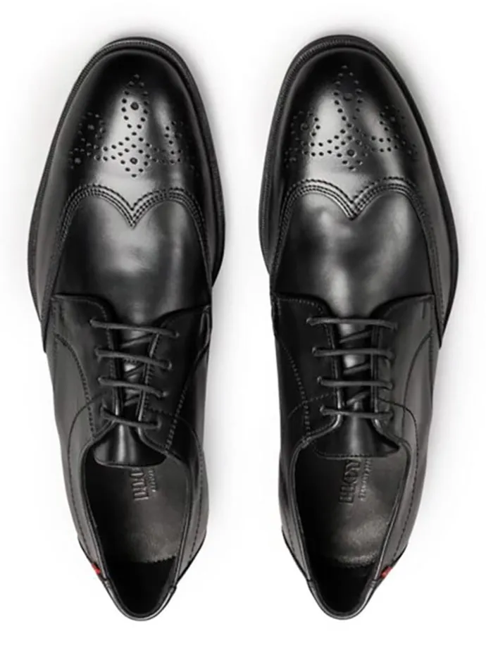 Leder-Schnürschuhe "Farley" in Schwarz