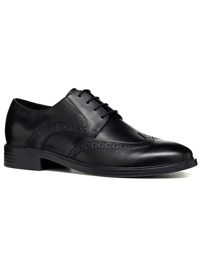Leder-Schnürschuhe "Gladwin" in Schwarz