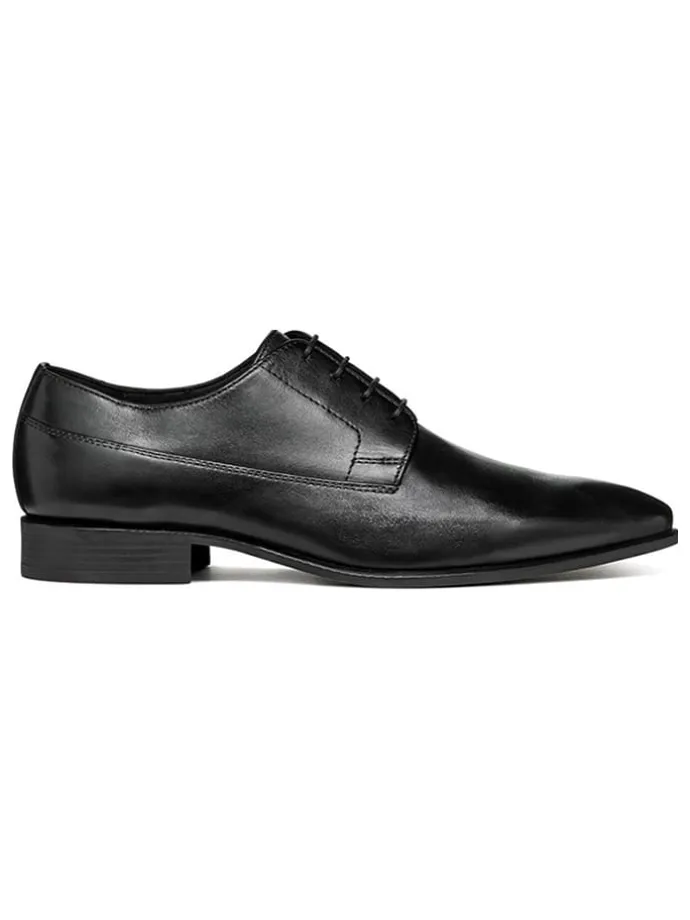 Leder-Schnürschuhe "High Life" in Schwarz