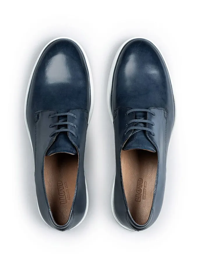 Leder-Schnürschuhe "Hillary" in Dunkelblau