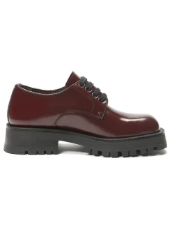 Leder-Schnürschuhe in Bordeaux