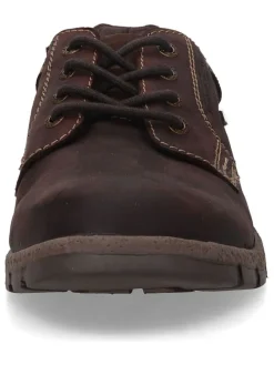 Leder-Schnürschuhe in Braun