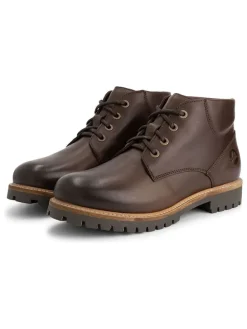Leder-Schnürschuhe in Braun
