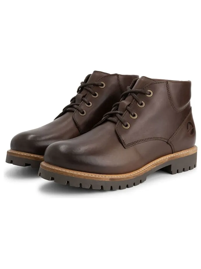 Leder-Schnürschuhe in Braun