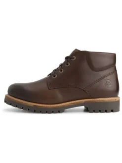 Leder-Schnürschuhe in Braun