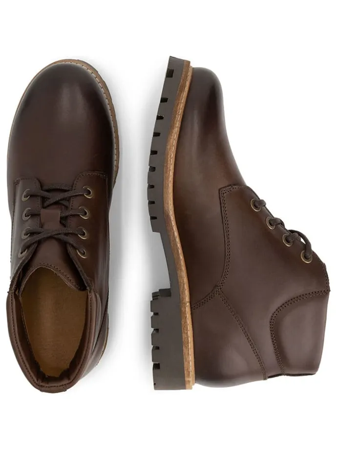 Leder-Schnürschuhe in Braun