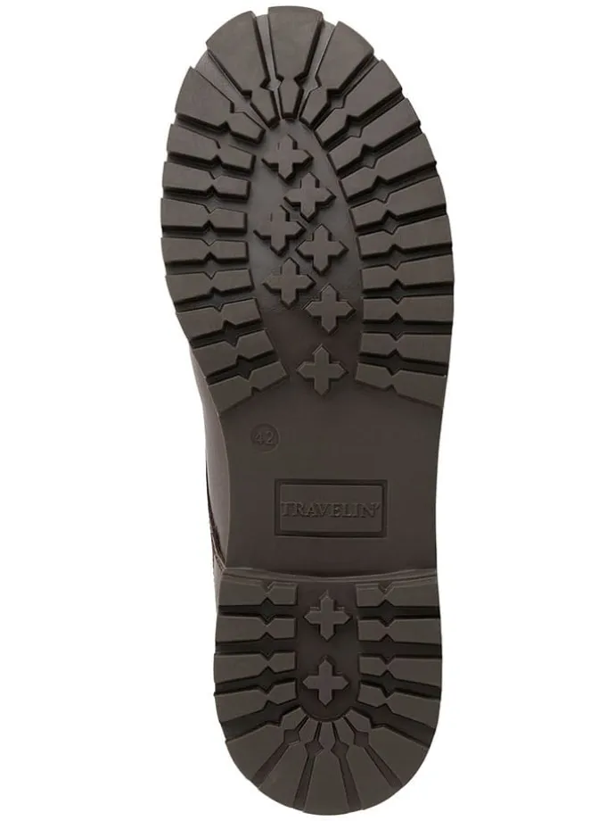 Leder-Schnürschuhe in Braun