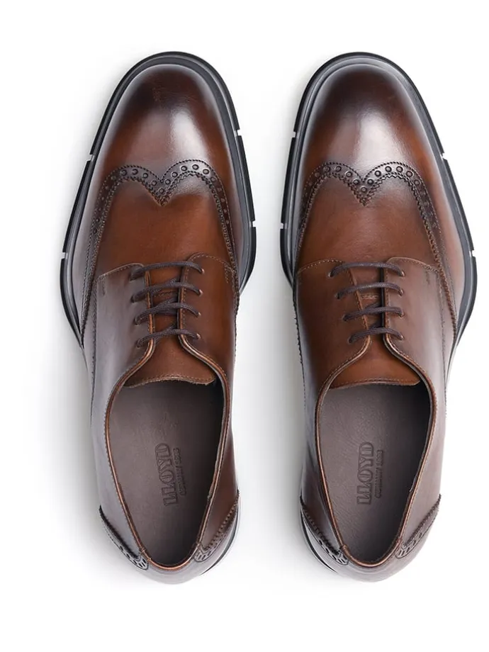 Leder-Schnürschuhe in Braun