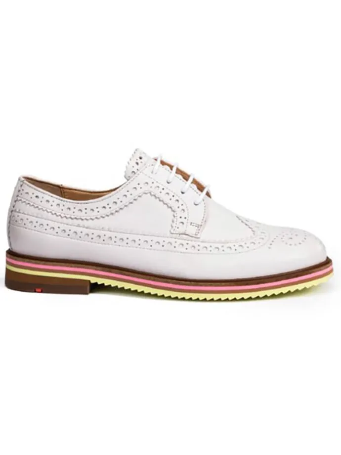 Leder-Schnürschuhe in Creme
