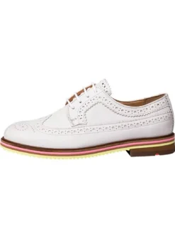 Leder-Schnürschuhe in Creme