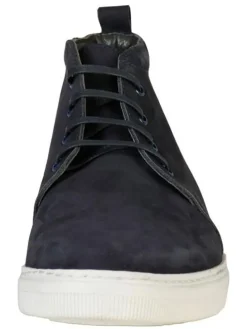 Leder-Schnürschuhe in Dunkelblau
