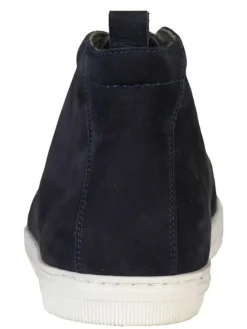 Leder-Schnürschuhe in Dunkelblau