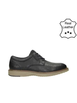 Leder-Schnürschuhe in Dunkelblau