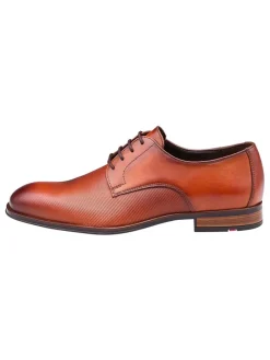 Leder-Schnürschuhe in Hellbraun