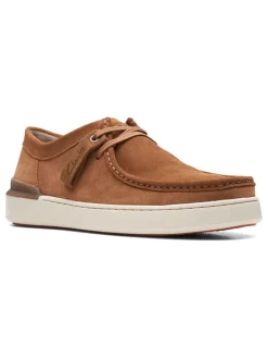 Leder-Schnürschuhe in Hellbraun