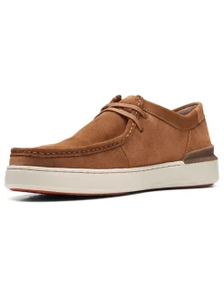 Leder-Schnürschuhe in Hellbraun