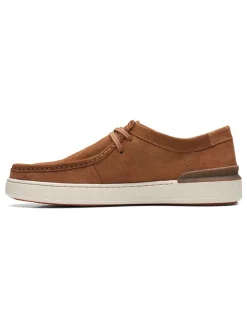 Leder-Schnürschuhe in Hellbraun