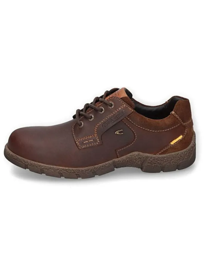 Leder-Schnürschuhe in Hellbraun