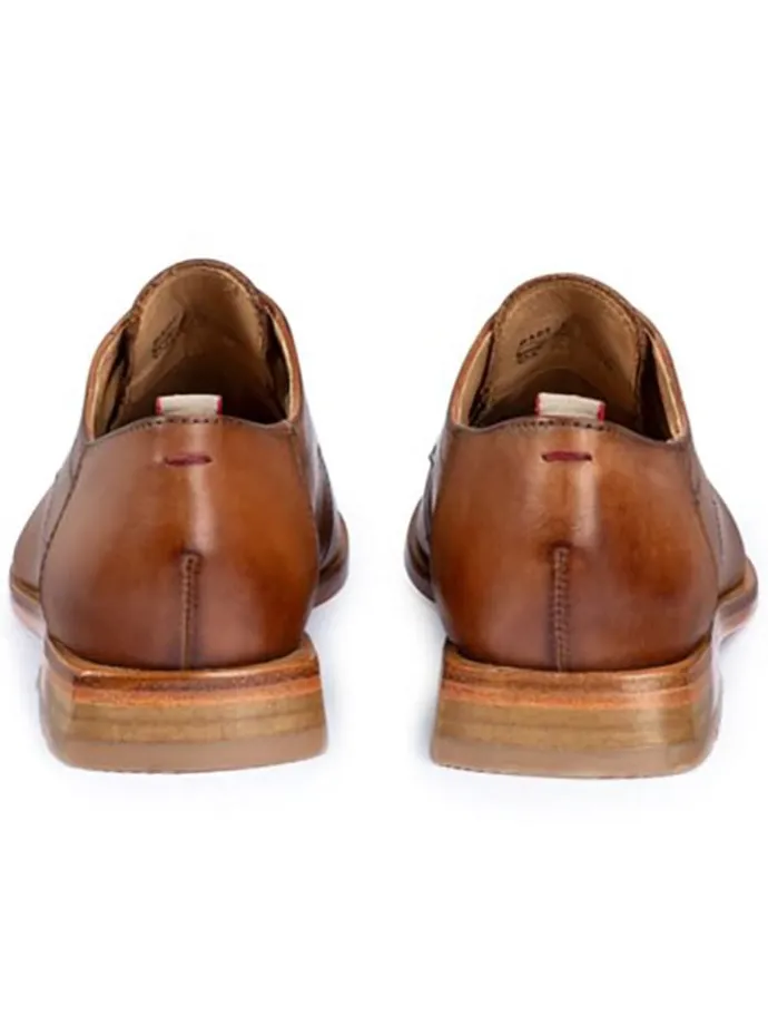Leder-Schnürschuhe in Hellbraun