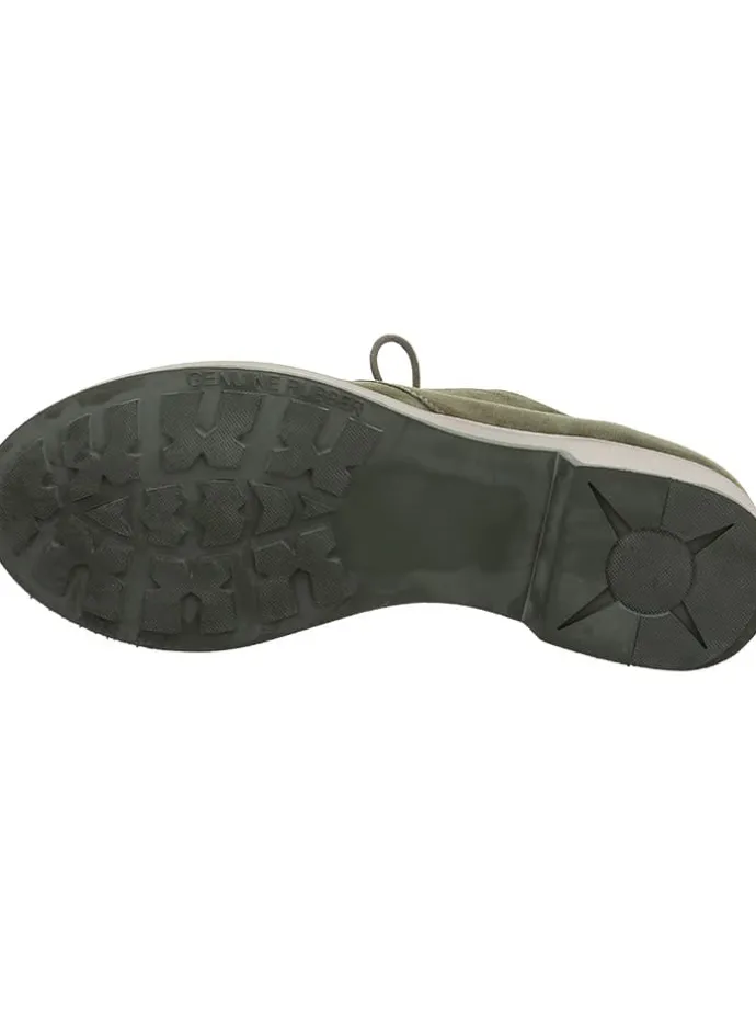 Leder-Schnürschuhe in Khaki