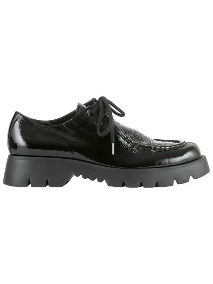 Leder-Schnürschuhe in Schwarz