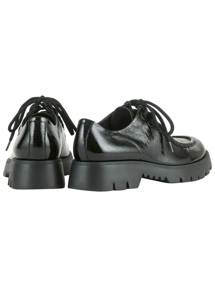 Leder-Schnürschuhe in Schwarz
