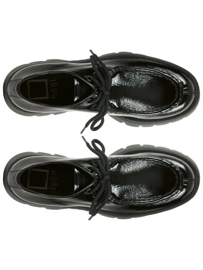 Leder-Schnürschuhe in Schwarz