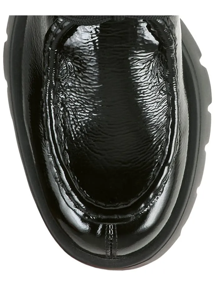 Leder-Schnürschuhe in Schwarz