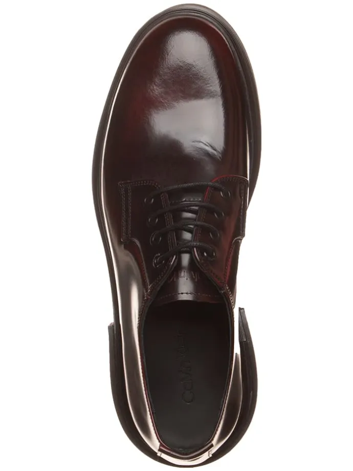 Leder-Schnürschuhe in Schwarz