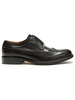Leder-Schnürschuhe in Schwarz