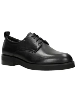 Leder-Schnürschuhe in Schwarz
