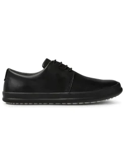 Leder-Schnürschuhe in Schwarz