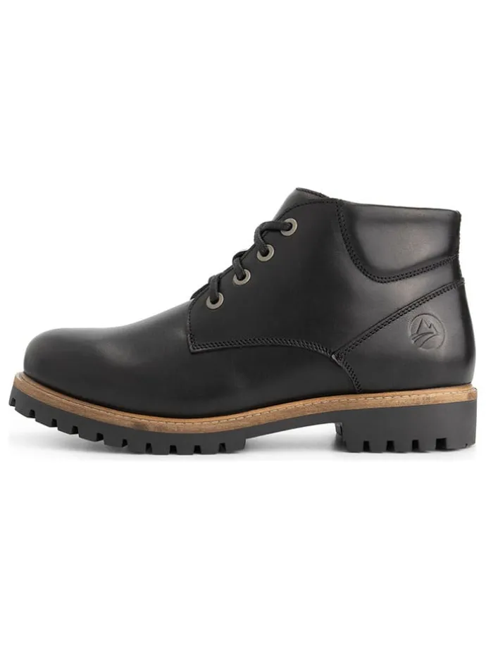 Leder-Schnürschuhe in Schwarz