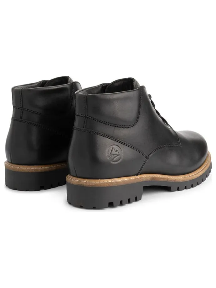 Leder-Schnürschuhe in Schwarz