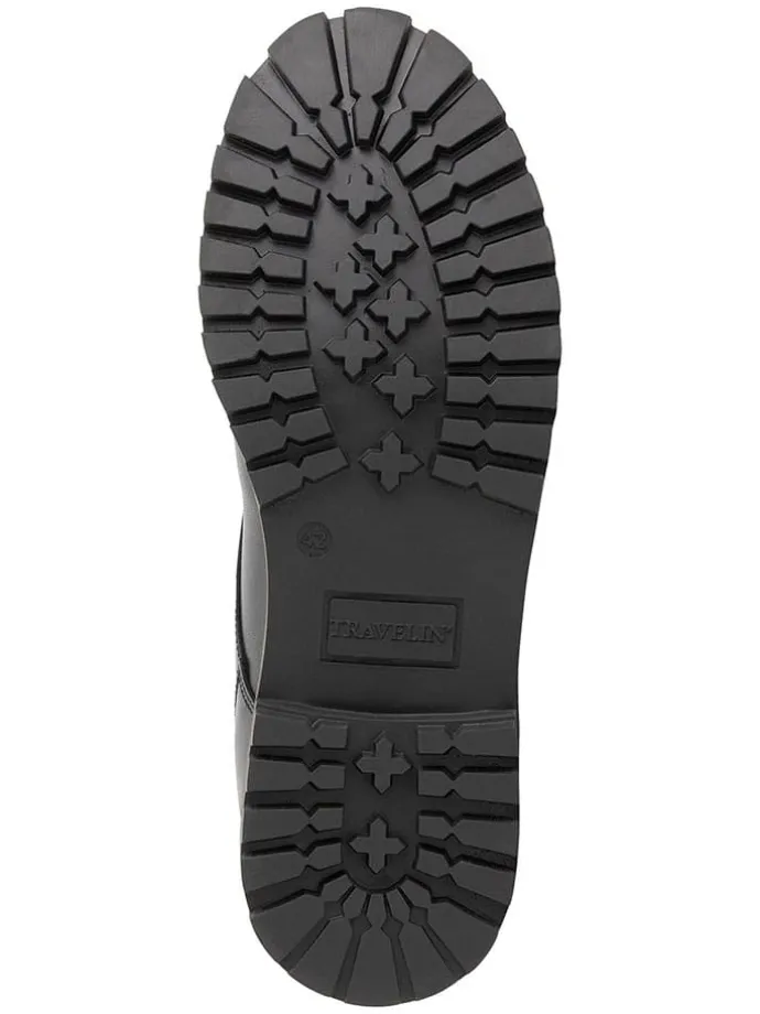 Leder-Schnürschuhe in Schwarz