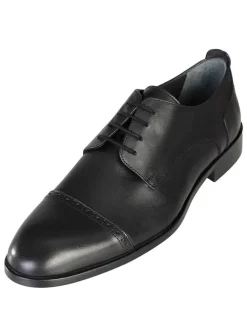 Leder-Schnürschuhe in Schwarz