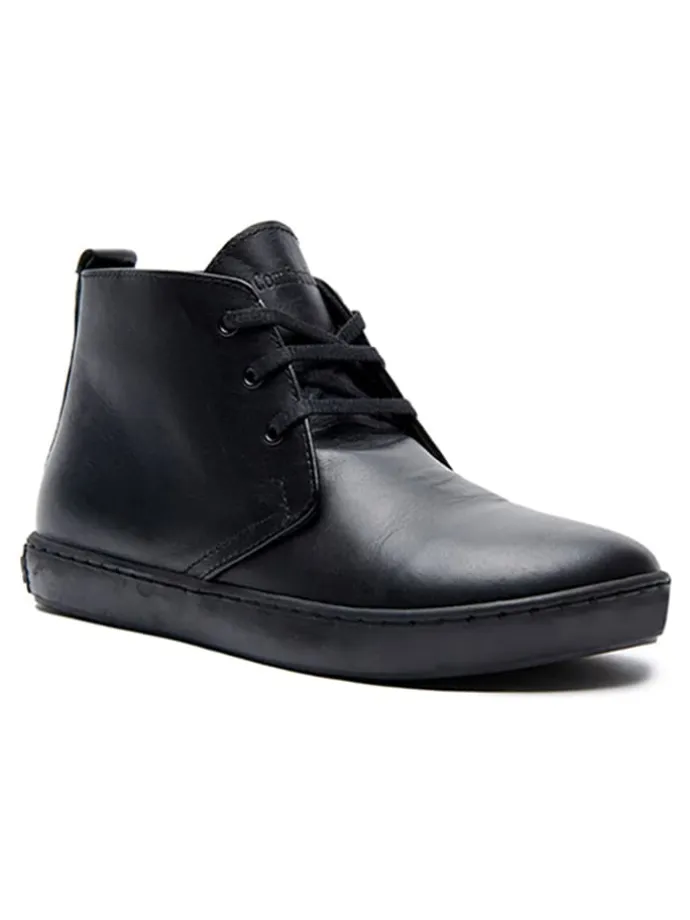 Leder-Schnürschuhe in Schwarz