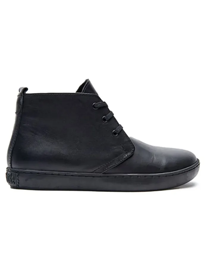 Leder-Schnürschuhe in Schwarz