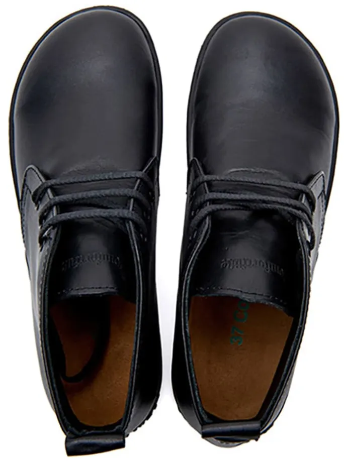 Leder-Schnürschuhe in Schwarz