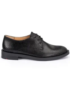 Leder-Schnürschuhe in Schwarz