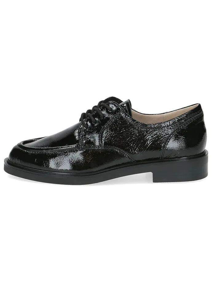 Leder-Schnürschuhe in Schwarz